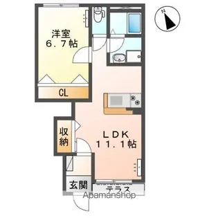 ヌーベルマリー【1階】の間取り