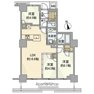 BRILLIATOWER聖蹟桜ヶ丘BLOOMING RESI【20階】の間取り