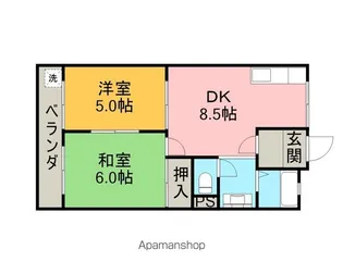 宮弥寿ハイツC棟【2階】の間取り