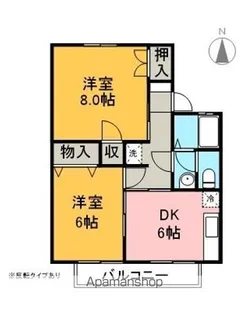 コーポせせらぎB【205号室】の間取り