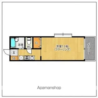パシフィックアトラス箱崎I【603号室号室】の間取り