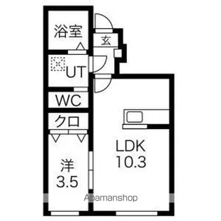 1LDKの間取り画像