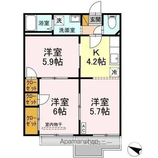コーポメルヴェイユ【2階】の間取り