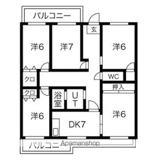 リバーサイド鎌倉【6階】の間取り