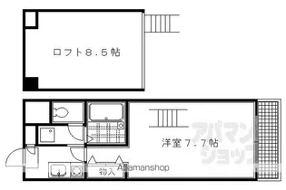 ロフティー松ヶ崎【206号室】の間取り