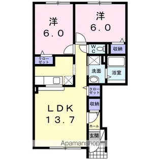 サニーベルレジデンス【1階】の間取り
