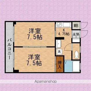 グリーン鶴ケ舞【2階】の間取り