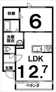 ラ・パーチェ東【205号室】の間取り