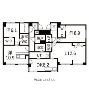 外苑ブロードハイツ【101号室】の間取り