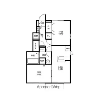 アクアパーム C【1階】の間取り