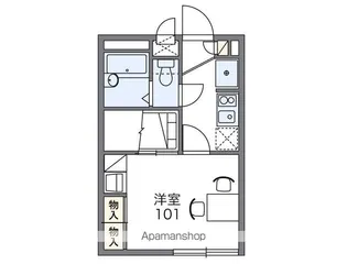 レオパレスF ファミーユ【1階】の間取り