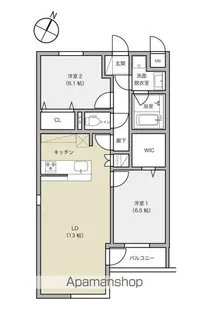 ジュヴネ白板【2階】の間取り