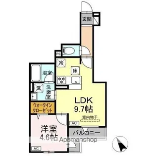 セレスティア関原II【1階】の間取り