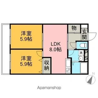 クレスト【1階】の間取り