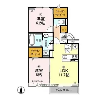 ロイジェントパークス レイクタウン III M【1階】の間取り