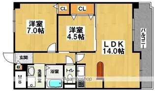 ビューテラス大新【2階】の間取り