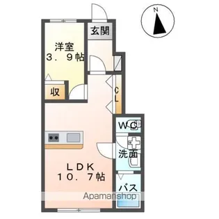 仮)白河中山下アパートB【102号室】の間取り