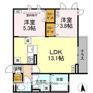 DーROOM荒井1丁目【1階】の間取り