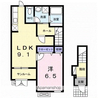 プラシードⅠ【2階】の間取り