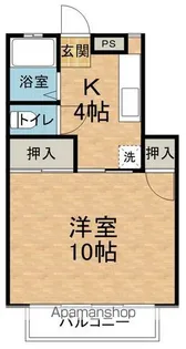 コーポユタカ【B102号室】の間取り