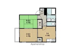 ディアスメイプルB棟【B202号室】の間取り