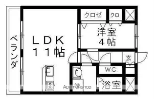 1LDKの間取り画像