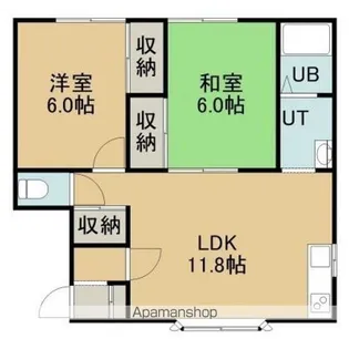 マンションあけぼの【202号室】の間取り