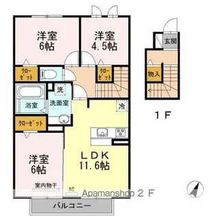 ベルデュール【2階】の間取り