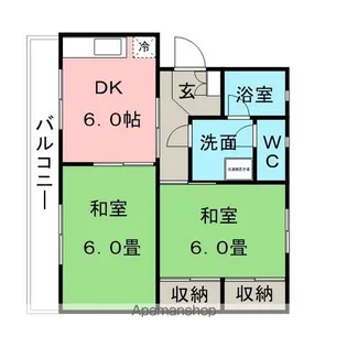 グリーンコーポ桑野【4階】の間取り