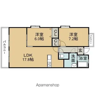 ソシア楠乃木【2階】の間取り