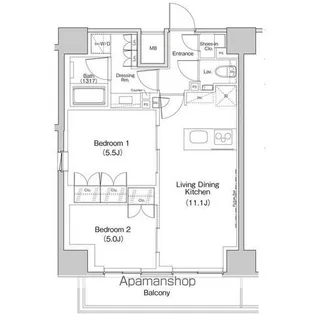 ザ・パークハビオ中野富士見町ガーデン【14階】の間取り