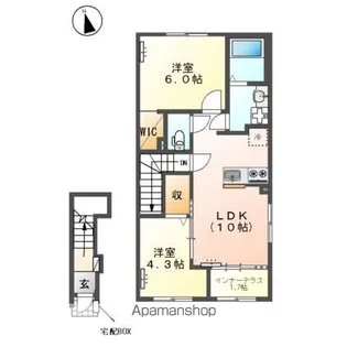 (仮)土浦市乙戸アパート【2階】の間取り