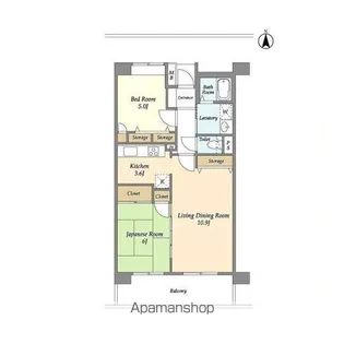 UURコート白鷺【6階】の間取り