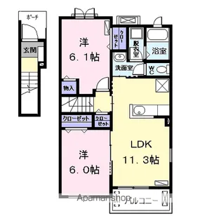 カサ カンパーナⅡ【2階】の間取り