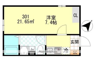 PUERTA東門前【3階】の間取り