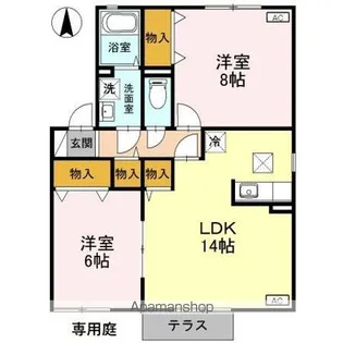 サンライズ C【1階】の間取り