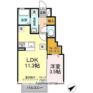 グランディ樋の口【1階】の間取り