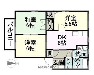 ヴィラージュ桜木【201号室】の間取り