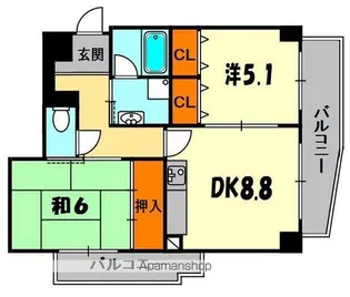 パレラガール【6階】の間取り