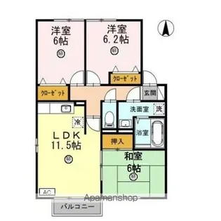 エクセレントヴィラ C棟【1階】の間取り