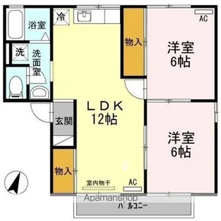 MORE A棟【A201号室】の間取り