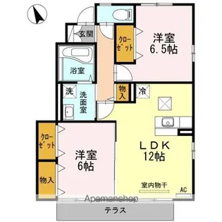 グランモア那賀川 B棟【1階】の間取り