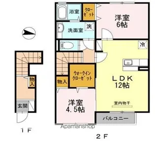 2LDKの間取り画像