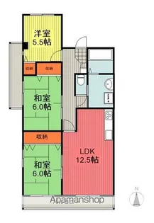 メゾンレーヴごうのめ【301号室】の間取り