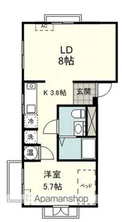 コンドミニアム ノヴィア・ブランカ【3階】の間取り