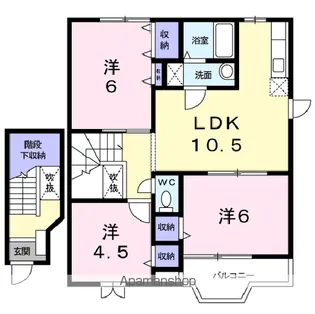 ジャン・ピュールⅡ【2階】の間取り