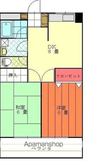 松山西ハイツ【4階】の間取り