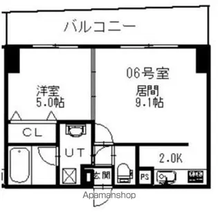 イオ南3条【8階】の間取り