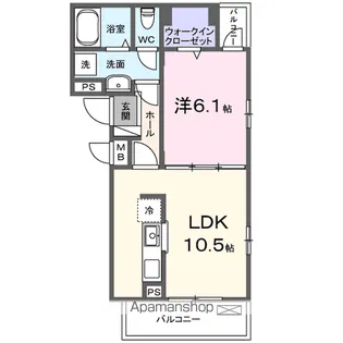 仮称小室町アパート【2階】の間取り