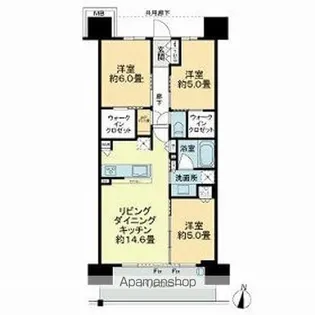 シティテラス宮崎【5階】の間取り